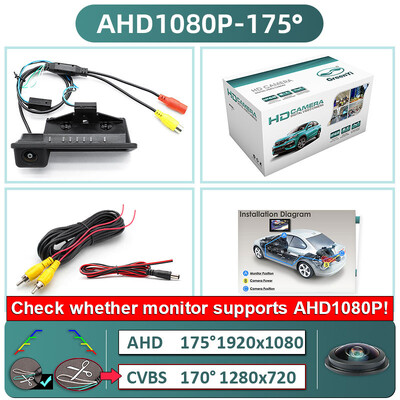 GreenYi AHD 1080P 170° automašīnas atpakaļskata kamera priekš BMW E60 E39 E90 E82 E61 X1 E84 X5 E70 E92 E91 3/5 Series E88 E93 X6 Night Vision