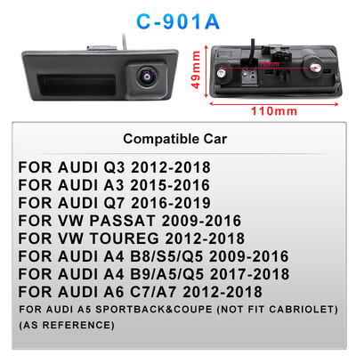 AHD 1920*1080P πίσω κάμερα αυτοκινήτου για Volkswagen Passat CC B6 B7 Polo Skoda Octavia Tiguan Audi A4 B8 Q3 Q5 A5 A8 S5 A3 A6 C7 A7 A1