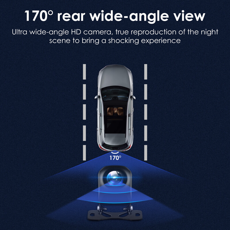 720P atpakaļskata kamera transportlīdzekļa HD nakts redzamībai 170 ° stāvvietas līnija BMW VW Passat Golf Toyota Ford