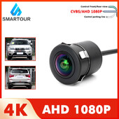 Smartour AHD 1080P automašīnas atpakaļskata kamera, universāla 18,5 MM CCD 180 grādu HD nakts redzamības atpakaļgaitas parkošanās kamera