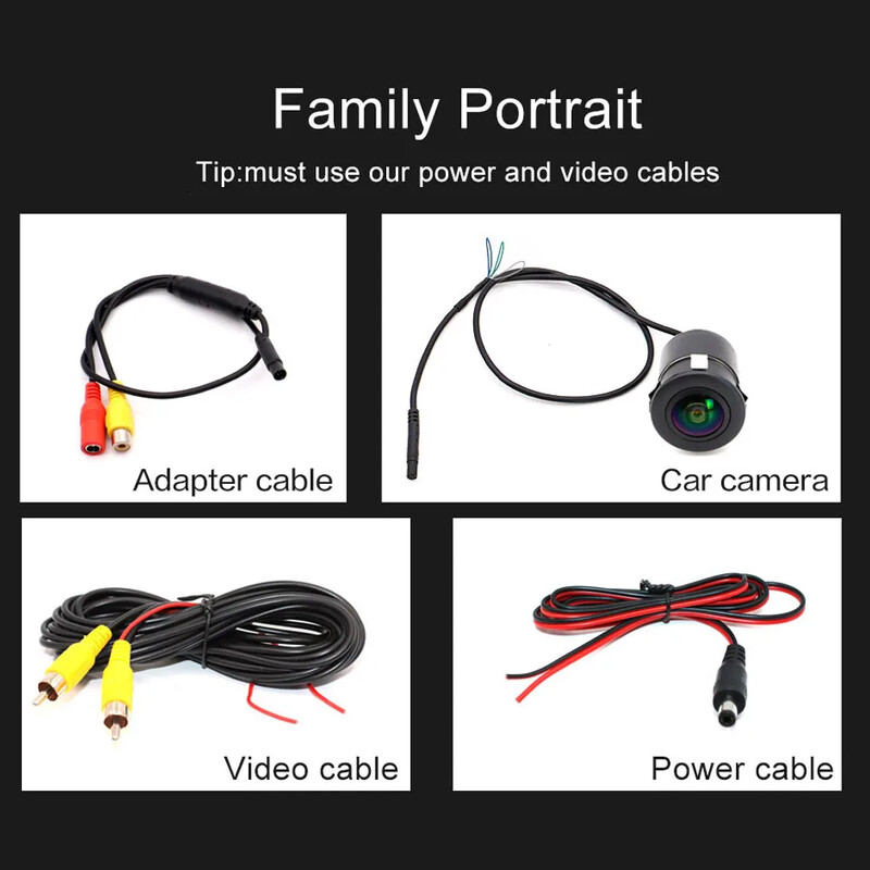 Smartour AHD 1080P automašīnas atpakaļskata kamera, universāla 18,5 MM CCD 180 grādu HD nakts redzamības atpakaļgaitas parkošanās kamera