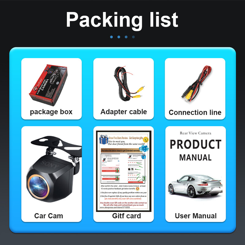 1080P Full HD 200° AHD autós tolatókamera halszem arany lencsés HDR éjszakai látóterű jármű tolató első kamerával