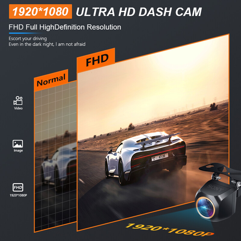 1080P Full HD 200° AHD autós tolatókamera halszem arany lencsés HDR éjszakai látóterű jármű tolató első kamerával