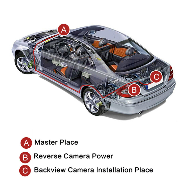 Automašīnas atpakaļskata kamera augstas izšķirtspējas krāsu attēla video nakts redzamības 120 grādu platleņķa kameras
