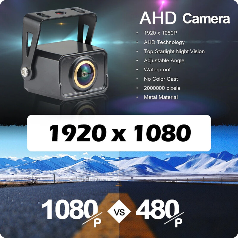 iPoster AHD 1080P PAL 4 tűs halszem objektív mini méretű autó tolatókamera tolatókamera éjszakai vízálló lakókocsi kamionhoz