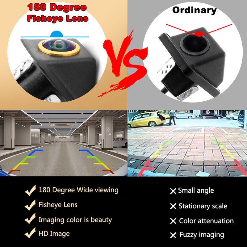 Smartour 4K AHD 1080P automašīnas atpakaļgaitas kameras atpakaļskats stāvēšanai CCD HD universālā zelta objektīva 180 grādu automātiskā atpakaļgaitas kamera