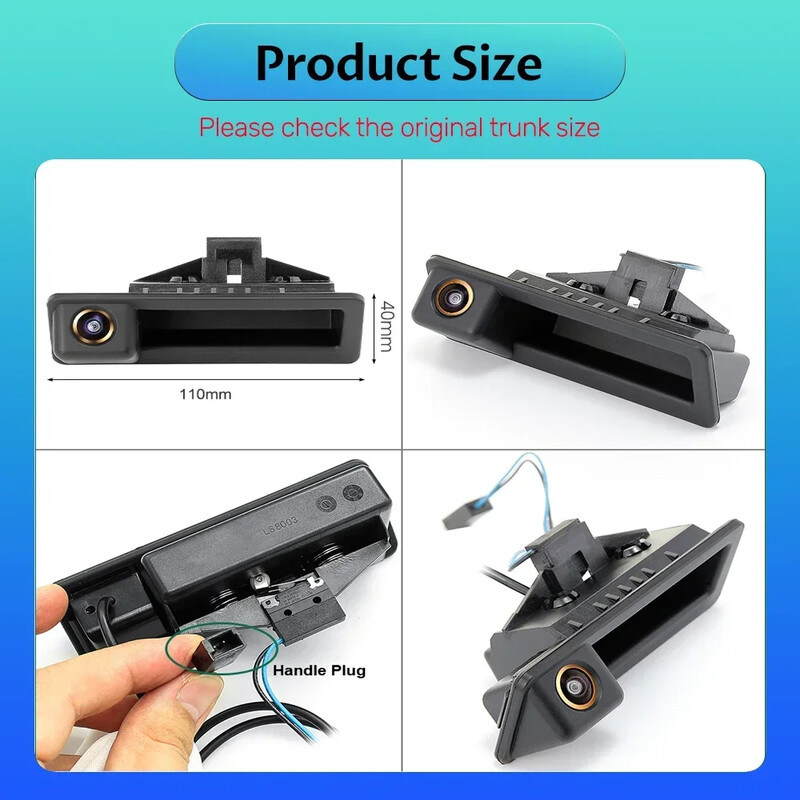 BMW E84 X5 E70 E92 E60 E39 E90 E82 E61 E91 3/5 sorozatú E88 E93 járműhöz AHD 1080P autós hátrameneti hátsó csomagtérfogantyú kamerához