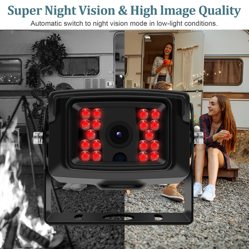 HD 4PIN lieljaudas metāla korpuss CCD sensors atpakaļskata kameras rezerves atpakaļgaitas IR LED ūdensizturīgs 12-24v treileru kravas autobusam