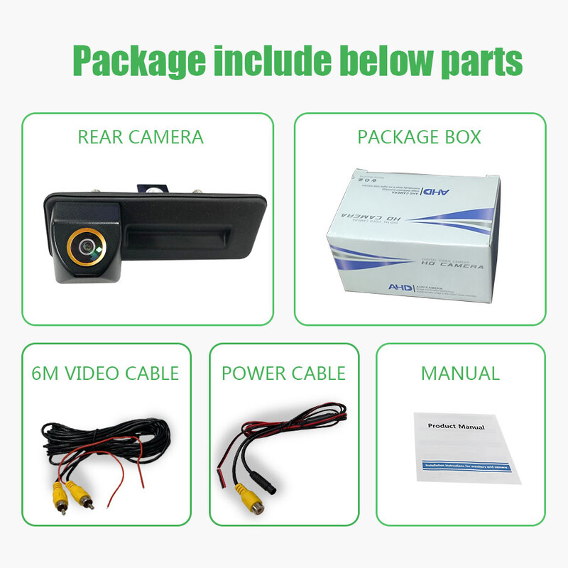 Κάμερα οπισθοπορείας αυτοκινήτου Wondefoo 180° AHD 1080P για Skoda Roomster Fabia Octavia Yeti Rapid superb για Audi A1 A4L A3 Car Reversing