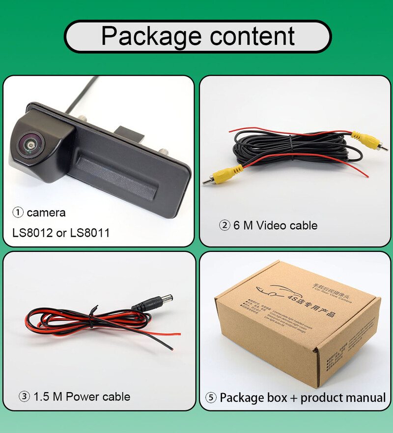 Automašīnas atpakaļskata kamera Skoda Fabia 2011-2015 Superb Rapid Octavia A7 Yeti Night Vision AHD 1080P 170° FishEye roktura kamera