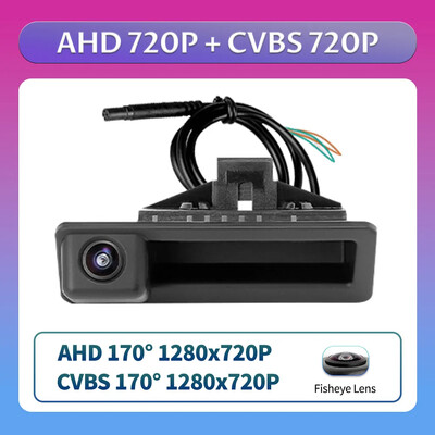 Sõiduki HD AHD 1080P kalasilmobjektiiviga auto tagurpidi tagaküljel oleva pagasiruumi käepidemega kaamera BMW 3. seeria 5. seeria X5 X6 E60 E70 E82 E90 jaoks
