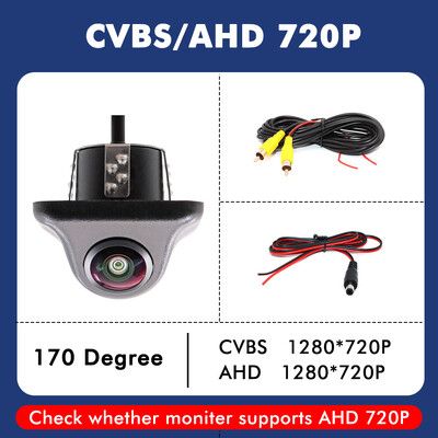 AHD 4K CCD 180 laipsnių žuvies akies objektyvas, automobilio galinis šoninis priekinio vaizdo kamera HD plataus kampo atbulinės eigos atsarginė kamera, naktinis matymas, atsparus vandeniui