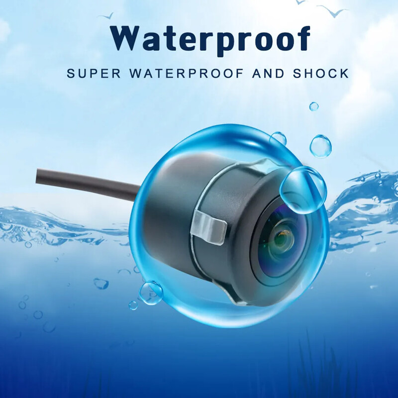 Autós kamera AHD 1080P 180°-os tolatókamera vezérlőkábellel IP68 Vízálló éjjellátó halszem objektív autórádióhoz