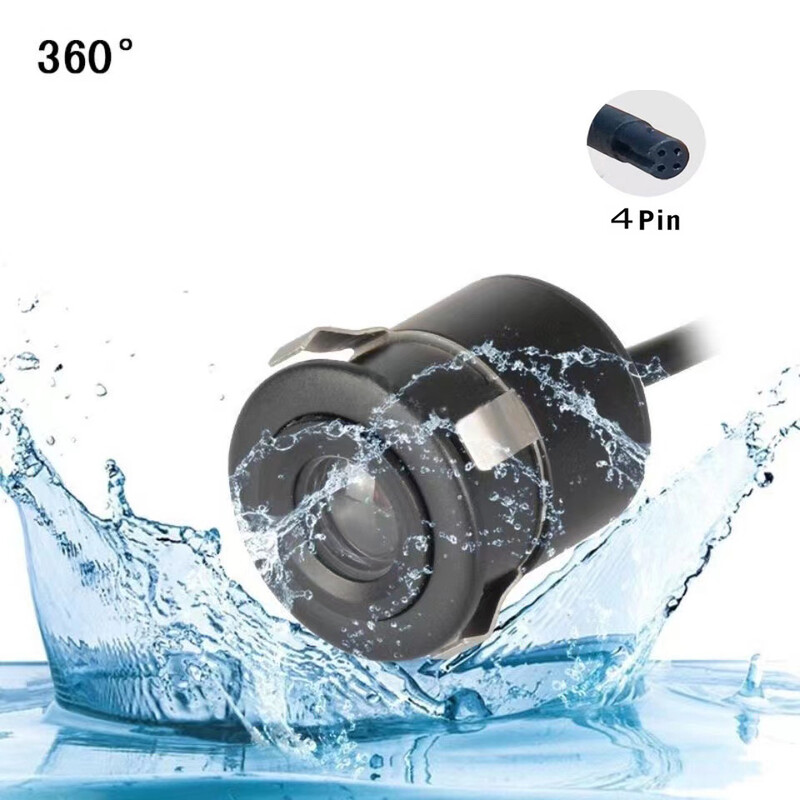 Kerek, 18,5 mm-es tolatókamerás tachográf 4 tűs hátsó kamera autó Starlight éjjellátó teljes hullámú lencsével