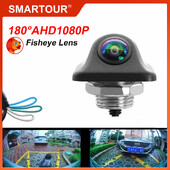 SMARTOUR 4K 1080P AHD CCD 180 laipsnių žuvies akies objektyvas Metalinis šiaudinis gręžimas su 20 mm grąžtu priekinėms ir galinėms automobilio kameroms