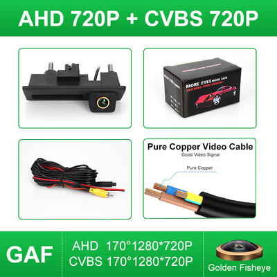 AHD 1080P 170° automobilio galinio vaizdo kamera su bagažinės rankena, skirta Volkswagen VW Passat Golf Polo B6 B7 Jetta Tiguan Touareg Audi A3 A4 A5 A6