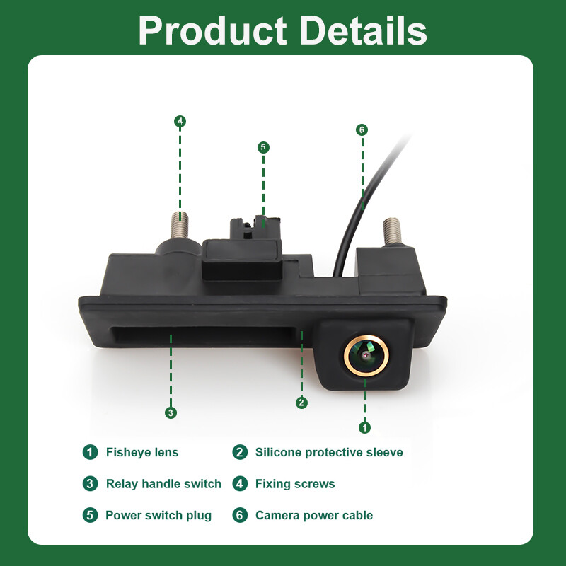AHD 1080P 170°-os autó hátsó nézetű csomagtartókaros kamera Volkswagen VW Passat Golf Polo B6 B7 Jetta Tiguan Touareg Audi A3 A4 A5 A6 típushoz