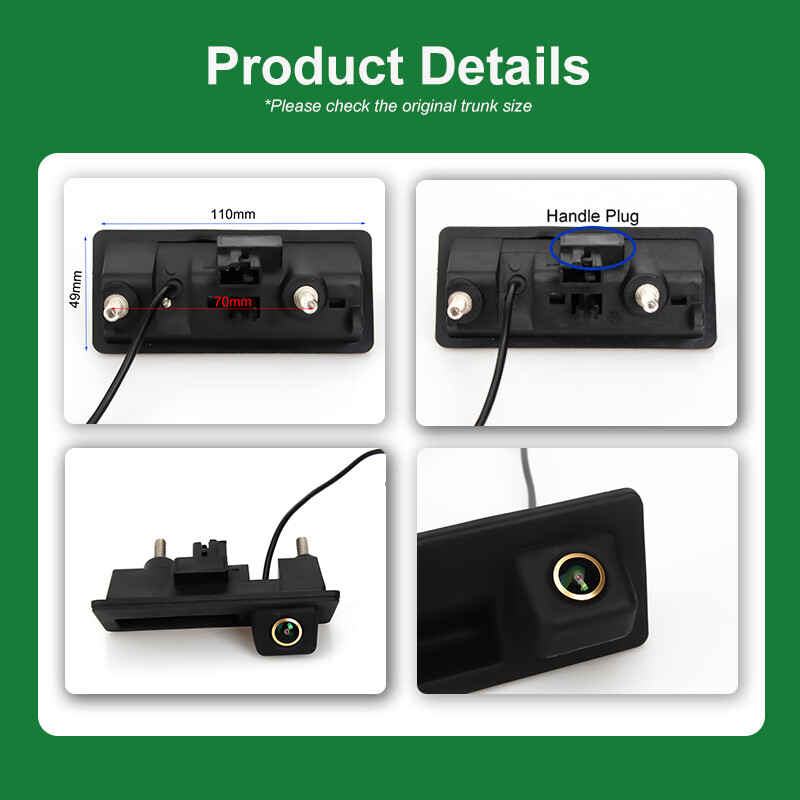 AHD 1080P 170°-os autó hátsó nézetű csomagtartókaros kamera Volkswagen VW Passat Golf Polo B6 B7 Jetta Tiguan Touareg Audi A3 A4 A5 A6 típushoz