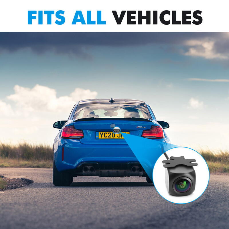180 grādu 1080P AHD CCD universālā priekšējā kamera bez stāvvietas līnijas automašīnas priekšējā skata kamera parkošanās kamera bez spoguļa