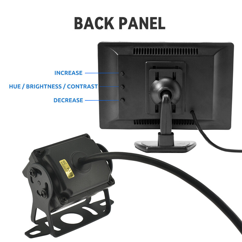 Cameră universală de vedere spate pentru mașină cu monitor de 5 inchi pentru camion Ecran HD LED Viziune nocturnă Impermeabil Paking Autobuz Securitate