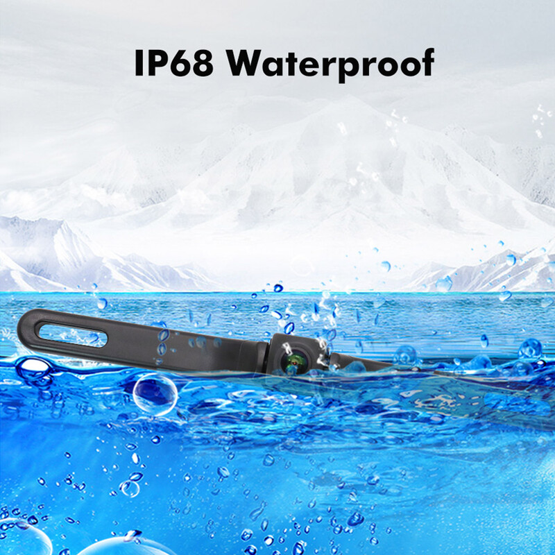 180 grādu 4K 1080P automašīnas atpakaļskata kamera AHD ūdensizturīgs mazs numura zīmes rāmis Night Vision CCD rezerves automašīnas atpakaļgaitas kamera