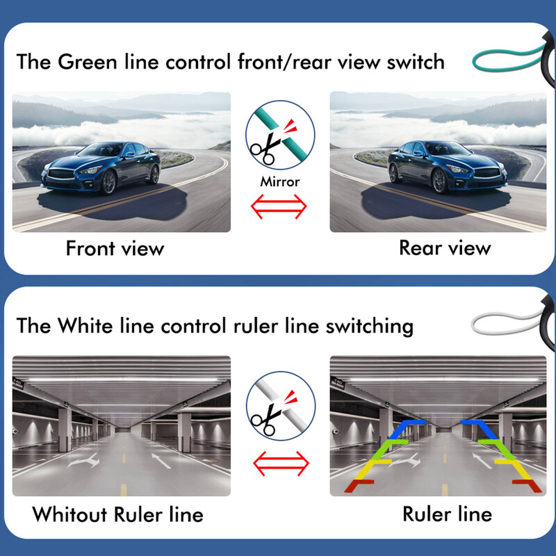 180 grādu 4K 1080P automašīnas atpakaļskata kamera AHD ūdensizturīgs mazs numura zīmes rāmis Night Vision CCD rezerves automašīnas atpakaļgaitas kamera