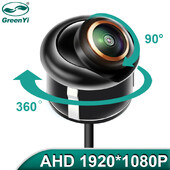 GreenYi 170° AHD 1920x1080P CBVS 720P juodas vaizdas iš galo Atsarginė parkavimo kamera Metalinis kėbulas Automobilio atbulinės eigos žuvies akies kamera