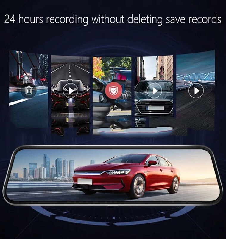 JISUIDA tolató autós visszapillantó tükör műszerkamera HD streaming 10 hüvelykes kijelzővel 4 tűs 1080P vízálló tolatókamera