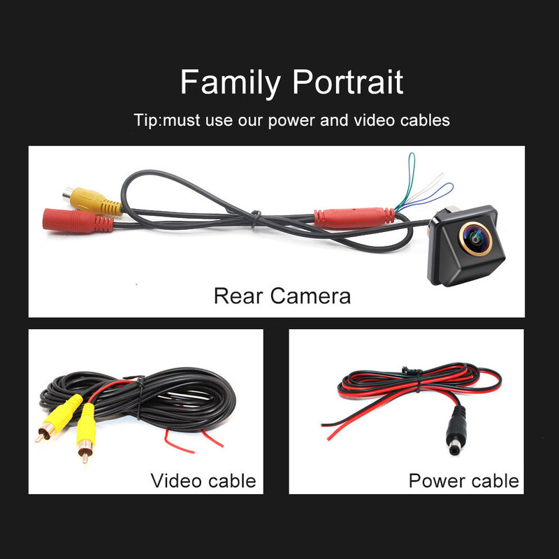 Έγχρωμη κάμερα οπισθοπορείας αυτοκινήτου 4K 180 μοιρών ευρυγώνια κάμερα όπισθεν όπισθεν Έγχρωμη εικόνα Βίντεο Night Vision Auto Backup Αδιάβροχη κάμερα 12V