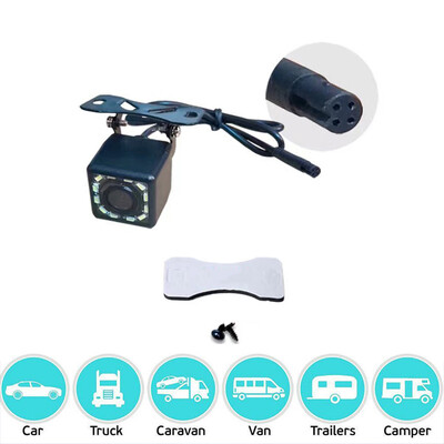 4 Pin HD auto tahavaatekaamera tagurpidi 12LED öövaate videokaamera lainurk 170 kraadi parkimiskaamera auto tarvikutele