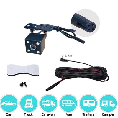 4 Pin HD auto tahavaatekaamera tagurpidi 12LED öövaate videokaamera lainurk 170 kraadi parkimiskaamera auto tarvikutele