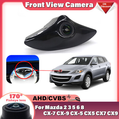 CCD AHD 1080P ettepoole paigaldatav eestvaate kalasilm logoga kaamera Mazda jaoks 2 3 5 6 8 CX-7 CX-9 CX-5 CX5 CX7 CX9 MPV R8 tarvikud