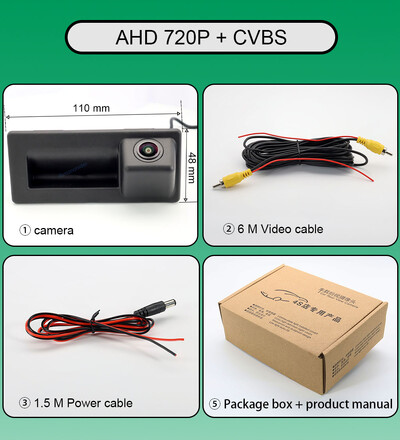 AHD 1080P auto veoauto käepideme tahavaatekaamera Porsche Cayenne 958 2011-2015 /Skoda Fabia Octavia Superb Rapid Spaceback 2015 jaoks