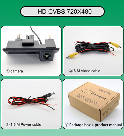 AHD 1080P auto veoauto käepideme tahavaatekaamera Porsche Cayenne 958 2011-2015 /Skoda Fabia Octavia Superb Rapid Spaceback 2015 jaoks