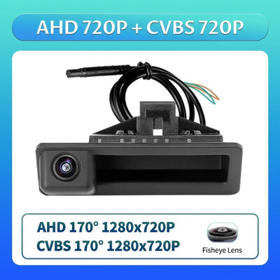 Sõiduki HD AHD 1080P kalasilmobjektiiviga auto tagurpidi tagaküljel oleva pagasiruumi käepidemega kaamera BMW 3. seeria 5. seeria X5 X6 E60 E70 E82 E90 jaoks