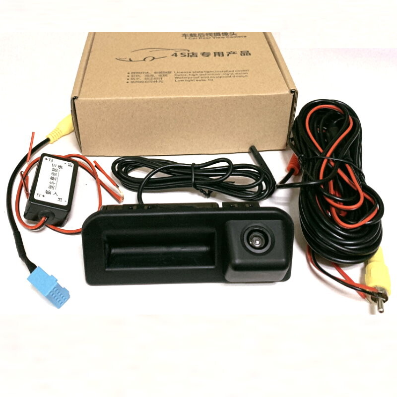 Automašīnas aizmugures skata kameras bagāžnieka roktura kamera VW Jetta MK7 Bora 2019-2023 atpakaļgaitas kamerai RCA un oriģinālajam ekrānam