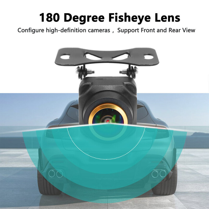 QMKJ Zlatna leća AHD 1920x1080P Kamera za parkiranje vozila Objektiv riblje oko od 180 stupnjeva Full HD Reverzna sigurnosna stražnja kamera za noćno gledanje