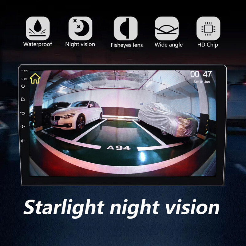 QMKJ Zlatna leća AHD 1920x1080P Kamera za parkiranje vozila Objektiv riblje oko od 180 stupnjeva Full HD Reverzna sigurnosna stražnja kamera za noćno gledanje