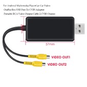 Androidi multimeediumipleieri jaoks Auto auto videoväljundi kasti USB-port CVBS-adapteri külge Kaasaskantav RCA-videoväljundkaabel 2 CVBS-väljund