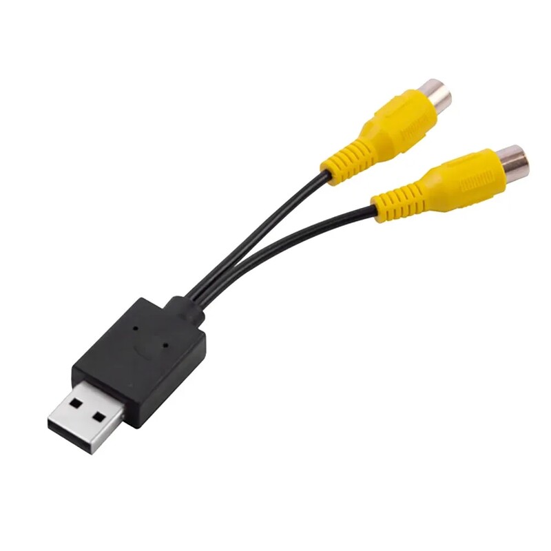 Android multimédiás lejátszóhoz Autós videokimeneti doboz USB-port a CVBS-adapterhez Hordozható RCA videó kimeneti kábel 2 CVBS kimenet