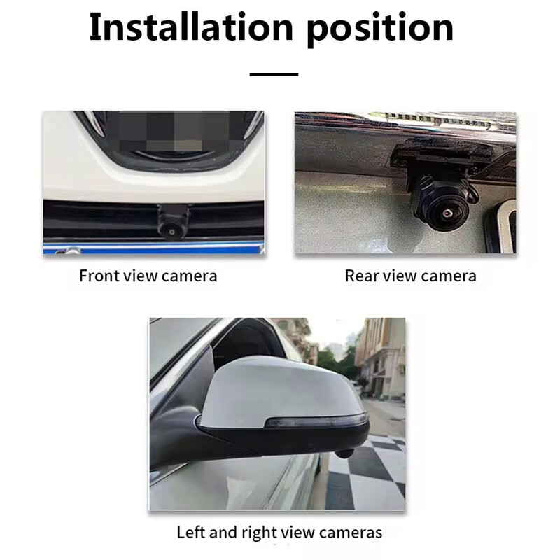 360°-os panorámakamera AHD1080P HD hátsó / első / bal / jobb 360 panorámatartozékok autós android rádiós multimédiához