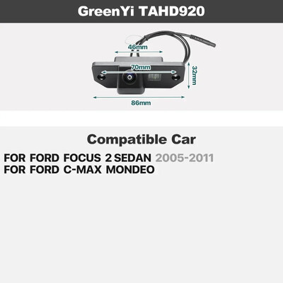 Dynamic Track AHD auto tahavaatekaamera Ford Focus 2 Sedaan C-Max Mondeo MK2 Fiesta Kuga S-MAX Transit Escape Jaguar Maverick jaoks