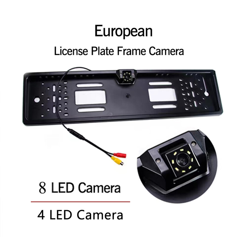 Bornwin 4/8 LED stāvvietas palīdzības komplekts infrasarkanās gaismas nakts redzamības Eiropas automašīnas numura zīmes rāmis automašīnas atpakaļskata kamera