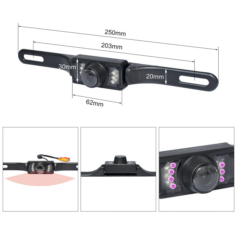 DIYKIT 5 collu salokāms atpakaļskata monitors automašīnas monitors ūdensizturīgs IR nakts redzamības aizmugurējā skata kameras stāvvietas sistēma