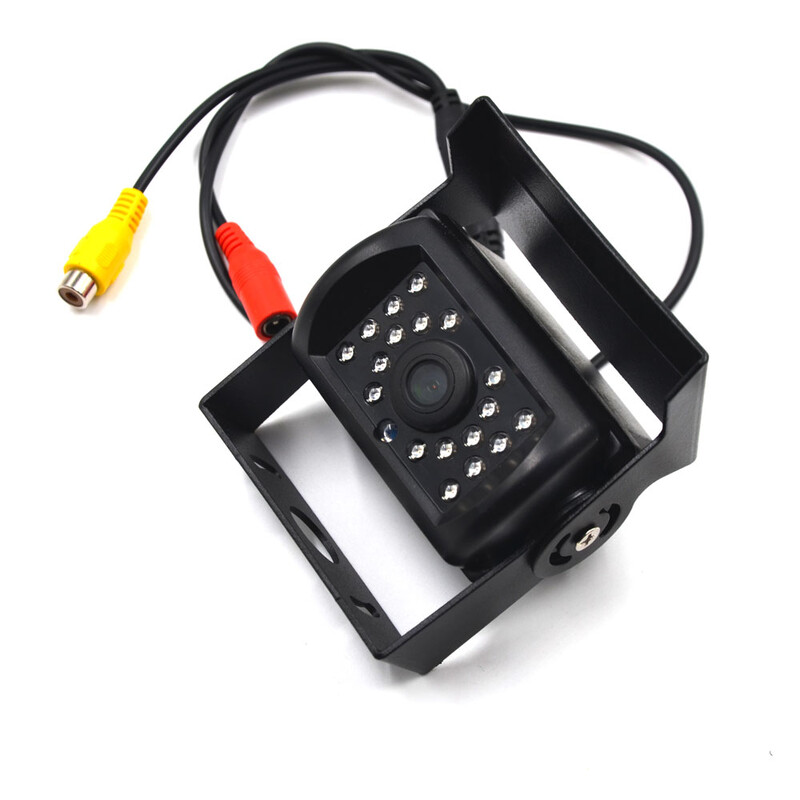 Parkoló CCD HD tolatókamera teherautó utánfutó pickupokhoz lakóautó tartalék nagy teherbírású 18 LED IR éjszakai látás vízálló jármű