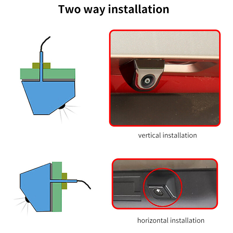 Universāla dinamiskas trajektorijas automašīnas aizmugurējā kamera ar ūdensizturīgu, labas kvalitātes melnu un hromu pēc izvēles