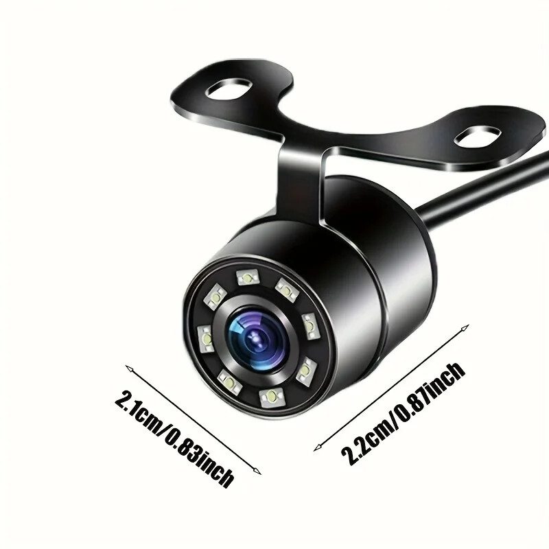 HD 480p rezerves kamera ar 8 LED nakts redzamības gaismām, universālu transportlīdzekļa stiprinājumu, platleņķa novietošanai stāvvietā