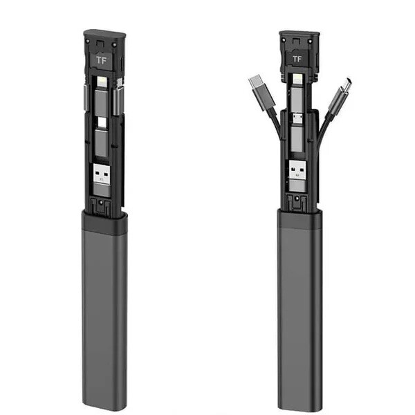 Daugiafunkcis kortelių skaitytuvas su duomenų kabeliu „Trys viename“ OTG adapteris c tipo išorinis atminties kortelių skaitytuvas