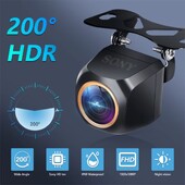 GcPaSr AHD 1920x1080P automobilio galinio vaizdo kamera 200° Fisheye Golden Lens Full HD naktinio matymo transporto priemonės galinė automobilio atbulinės eigos priekinė kamera