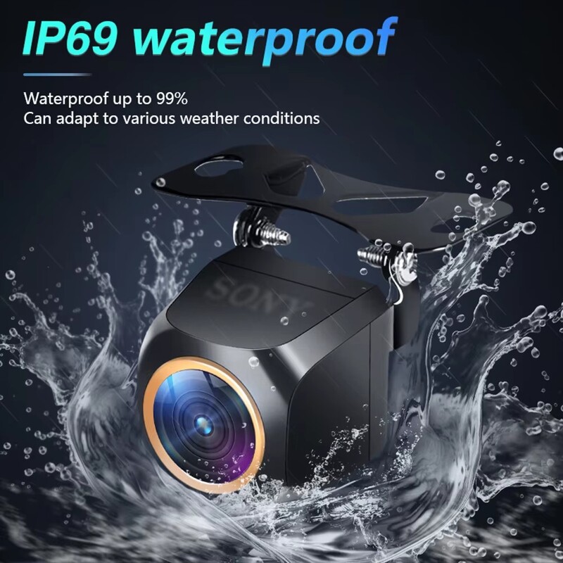 GcPaSr AHD 1920x1080P automašīnas aizmugures skata kamera 200° Fisheye Golden Lens Full HD nakts redzamības transportlīdzekļa aizmugure Automašīnas atpakaļgaitas priekšējā kamera